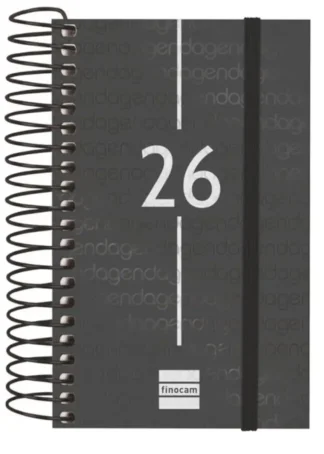 AGENDA ANUAL ESPIRAL 2026 D/P E3 79X12,7CM NEGRA