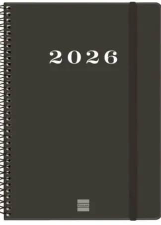 AGENDA ANUAL ESPIRAL 2026 MY SVH E10 15,5X21,2CM. NEGRO