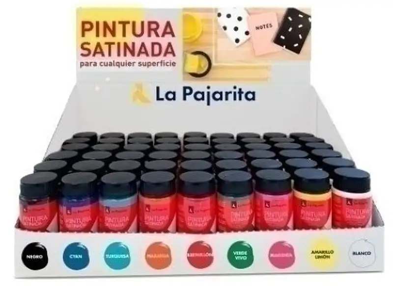EXPOSITOR 54 PINTURA SATINADA LA PAJARITA 35ML.