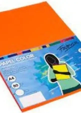 PAQUETE PAPEL A4 100H 80G COLOR NARANJA FABRISA