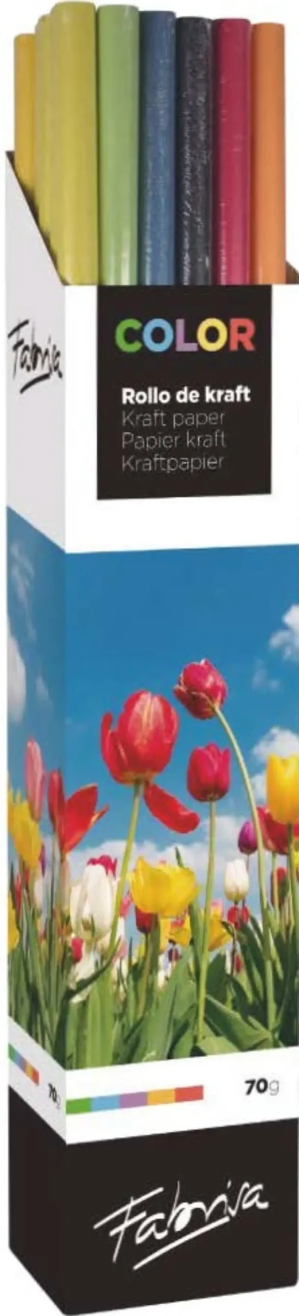 EXP 30 ROLLOS PAPEL KRAFT VERJURADO 1X3M COLOR SURTIDOS