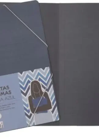 PAQ/5 CARPETA CARTON Fº GOMAS SIN SOLAPAS AZUL