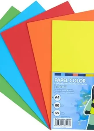 PAQUETE PAPEL A4 100H 80G 5 COLORES INTENSOS SURTIDOS