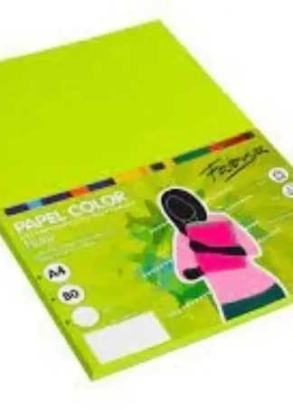 PAQUETE PAPEL A4 100H 80G COLOR VERDE FABRISA