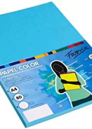 PAQUETE PAPEL A4 100H 80G COLOR AZUL CLARO FABRISA