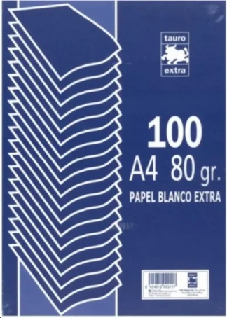 PAQUETE A4 100H 80G LISO TAURO EXTRA