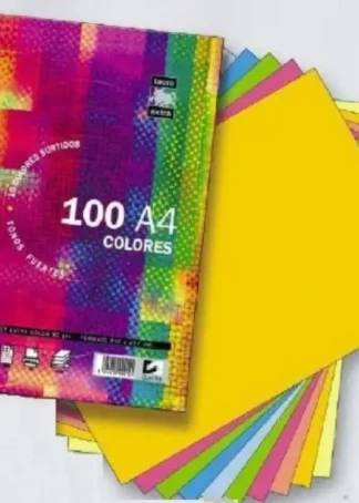PAQUETE A4 100H 80G TAURO-EXTRA COLOR 10X10 SURTIDOS
