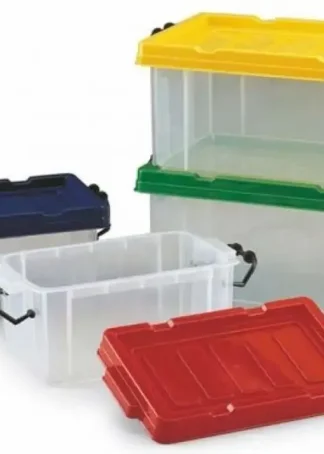 CAJAS MULTIUSOS 26X17X13CM POLIPROPILENO COLORES SURTIDOS