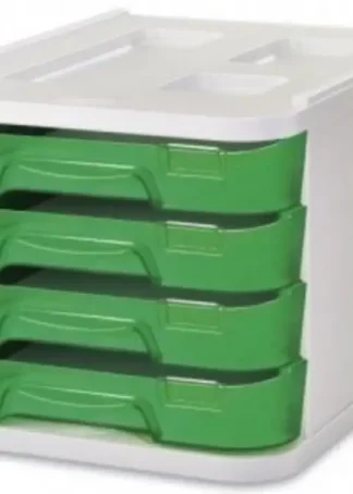 FICHERO CAJONES DE SOBREMESA 285X375X230MM 4 CAJONES VERDE