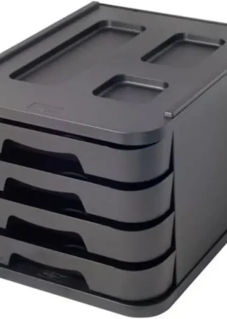 FICHERO CON 4 CAJONES DE SOBREMESA NEGRO RECYLINE