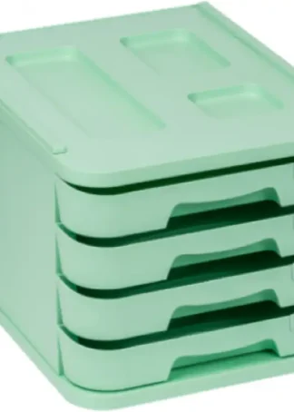 FICHERO CON 4 CAJONES DE SOBREMESA VERDE PASTEL