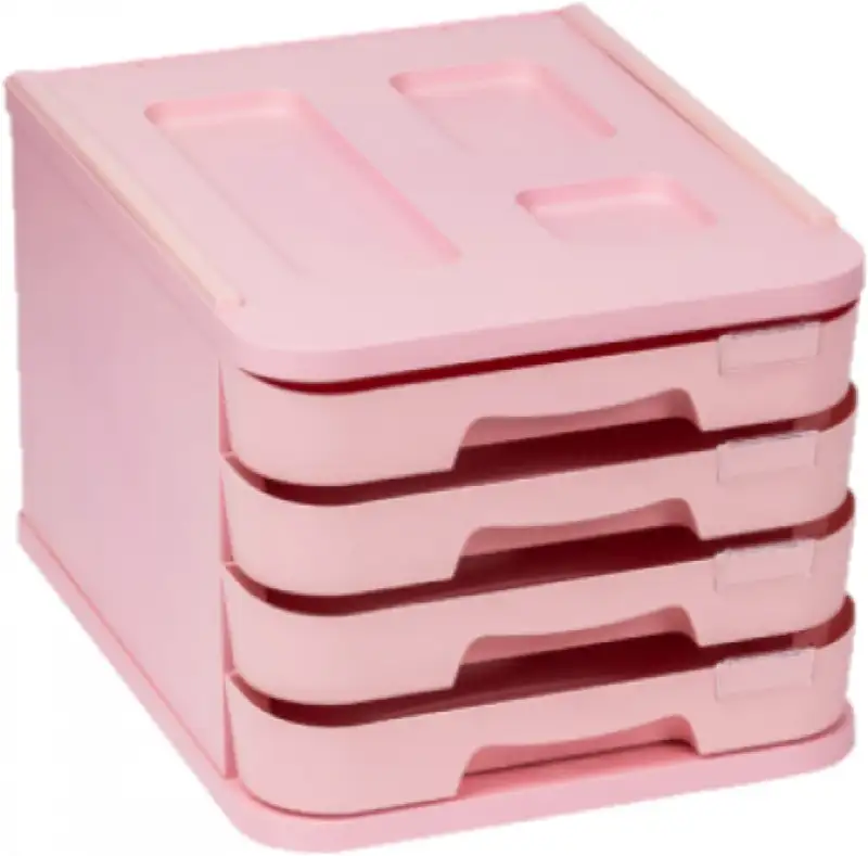 FICHERO CON 4 CAJONES DE SOBREMESA ROSA PASTEL