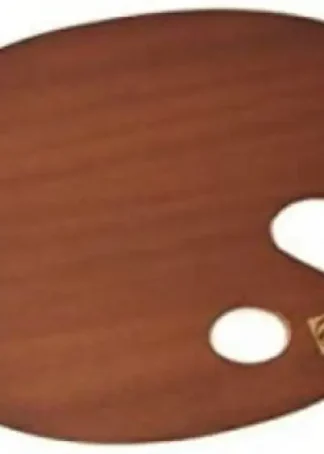 PALETA DE MADERA OVALADA 25X35CM BARNIZADA