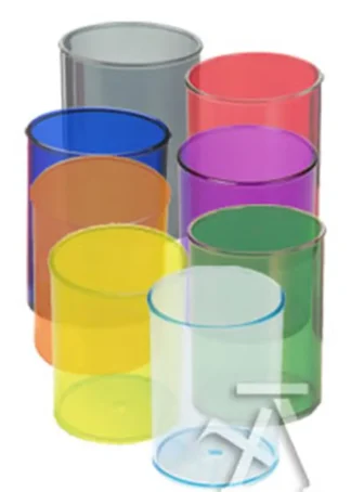 C/10 CUBILETES DE PLASTICO TRANSLUCIDO COLORES SURT. FAIBO