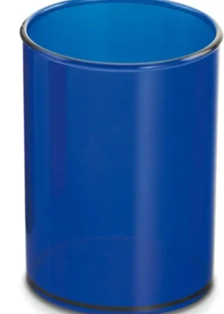 CUBILETE DE PLASTICO TRANSPARENTE AZUL FLUOR FAIBO