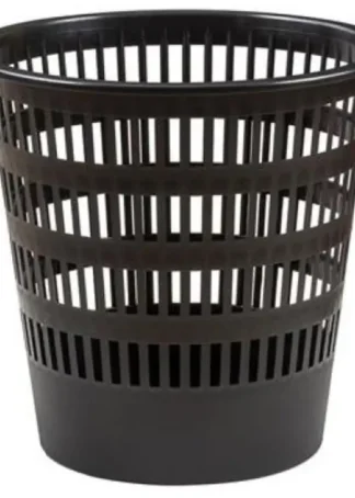 PAPELERA DE REJILLA PLASTICO NEGRA 12L