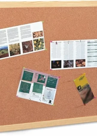 TABLERO DE CORCHO 90X120CM MARCO FIBRA MELAMINADA FAIBO