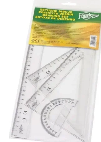 ESTUCHE DIBUJO ESCOLAR TRANSPARENTE (R-30,J-25,S-9) FAIBO