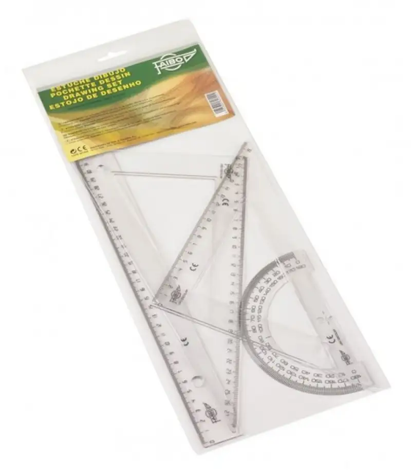 ESTUCHE DIBUJO ESCOLAR TRANSPARENTE (R-30,J-30-S-15) FAIBO