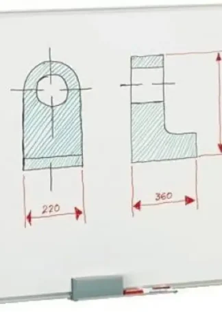PIZARRA BLANCA METALICA 45X60CM CON CAJETIN DE ALUMINIO