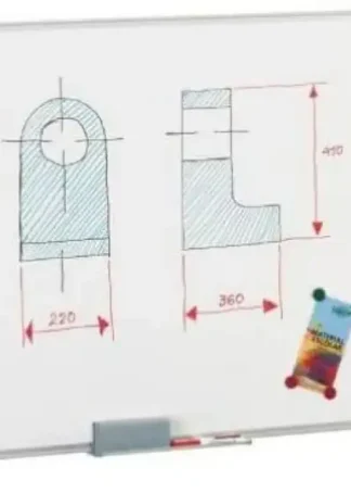 PIZARRA BLANCA METALICA 60X90CM CON CAJETIN DE ALUMINIO