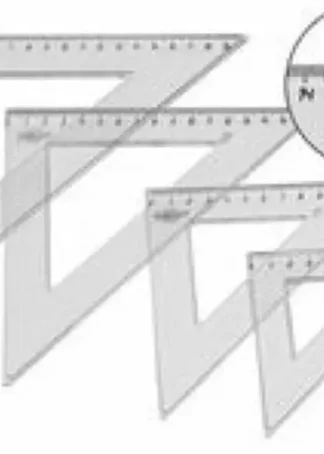 C/20 ESCUADRA 25CM CON BOLSA PLASTICO TRANSPARENTE