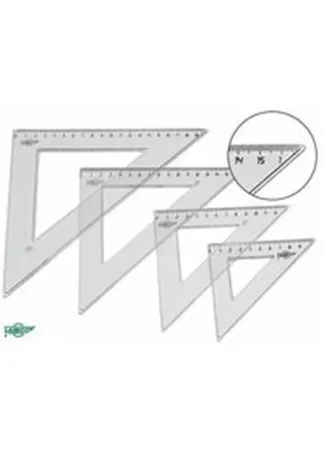 C/10 ESCUADRA 35CM CON BOLSA PLASTICO TRANSPARENTE