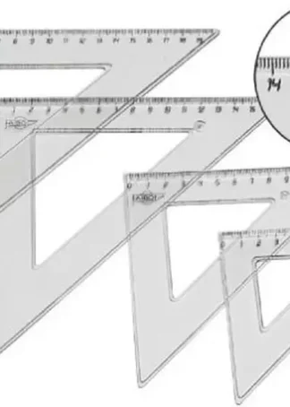 C/20 ESCUADRA 20CM CON BOLSA PLASTICO TRANSPARENTE