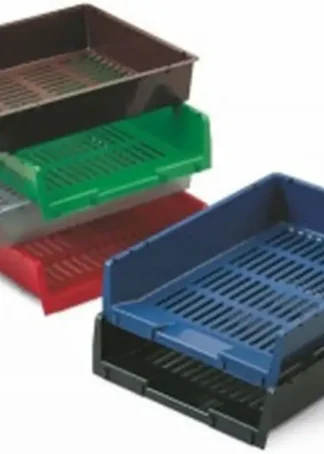 C/10 BANDEJA SOBREMESA PLASTICO REJILLA AZUL