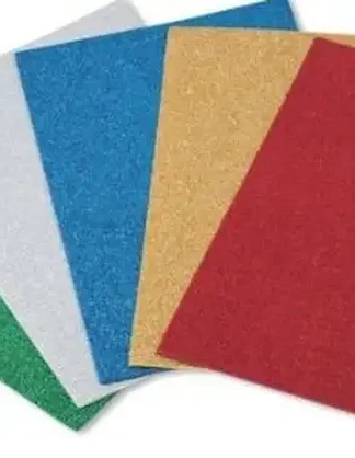 PACK 3 LAMINAS GOMA EVA PURPURINA BLANCO 20X30 CM