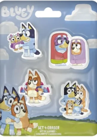 SET DE 4 GOMAS DE BORRAR BLUEY