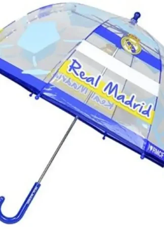 PARAGUAS MANUAL INFANTIL 48CM REAL MADRID TRANSP BURBUJA