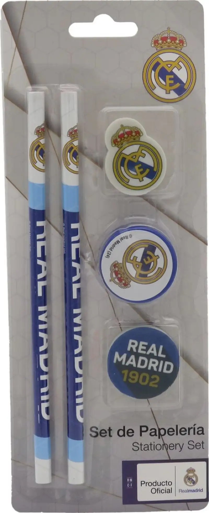 SET 5 PIEZAS ESCRITURA REAL MADRID