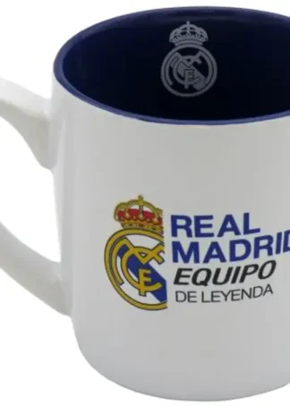 TAZA BLANCA Y AZUL REAL MADRID EN CAJA