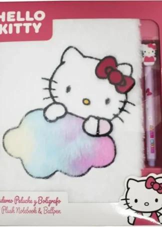 LIBRETA PELUCHE CON BOLIGRAFO HELLO KITTY SANRIO