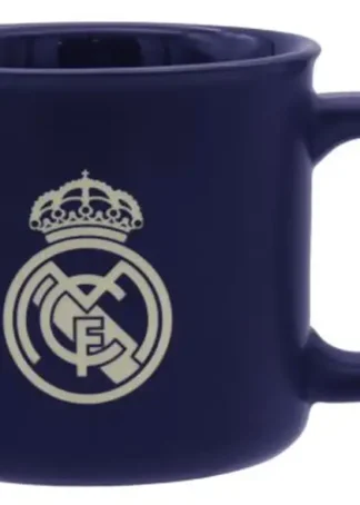 TAZA REAL MADRID CERAMICA AZUL CON ESCUDO BLANCO EN CAJA