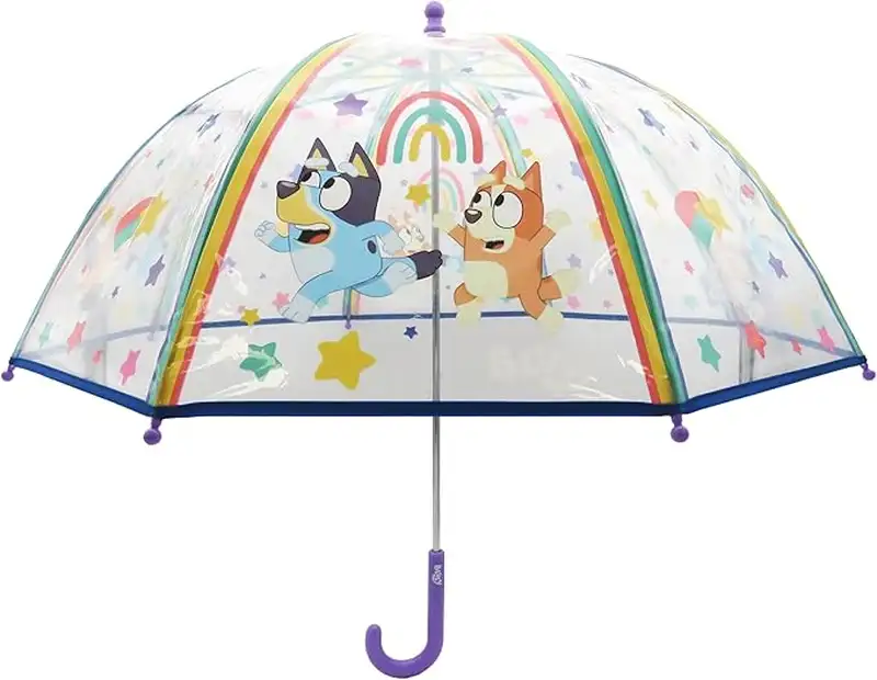 PARAGUAS BLUEY MANUAL INFANTIL TRANSPARENTE BURBUJA