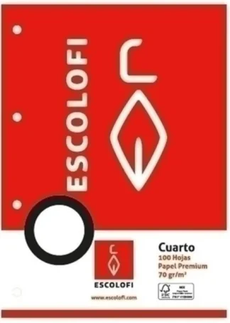 RECAMBIO Fº 4 TALADROS 100H 70G PAUTA MONTESSORI 3.5 C/M