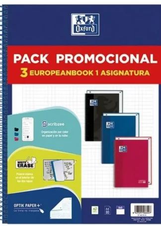 PACK 3 BLOC A4+ 80H 90G. CUAD.5X5 COLORES VIVOS EBOOK1