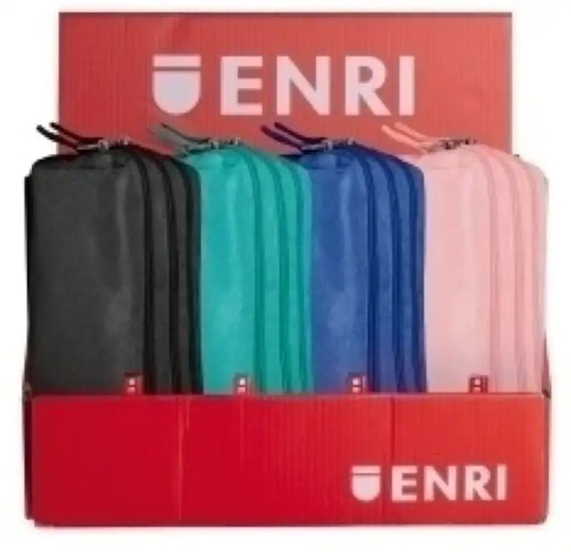 EXP 20 PORTATODO TRIPLE COLORES SURTIDOS 21X7X11CM POLIEST.