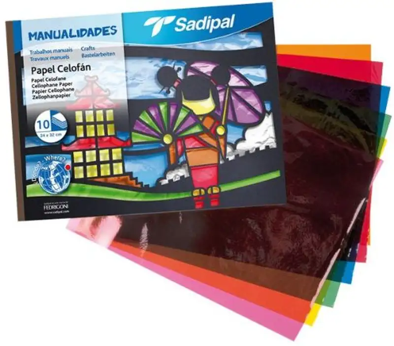 BLOC MANUALIDADES 10 HOJAS PAPEL CELOFAN TRANSPARENTE 30G