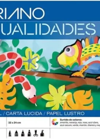 BLOC MANUALIDADES 10 HOJAS PAPEL CHAROL 32X24CM COLORES