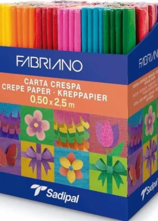 EXP 80 ROLLOS PAPEL CRESPON 32G. 50X25CM COLORES SURTIDOS