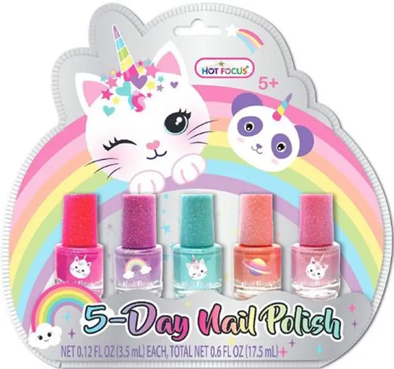 KIT DE ESMALTE DE UÑAS MULTICOLOR CATICORN HOT FOCUS
