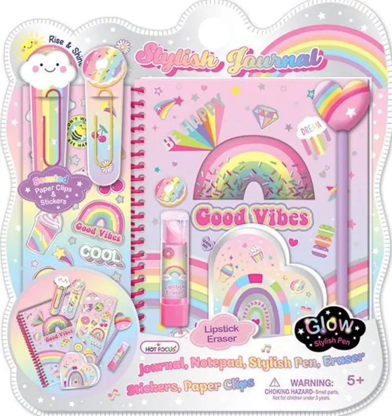 DIARIO CON ACCESORIOS RAINBOW HOT FOCUS