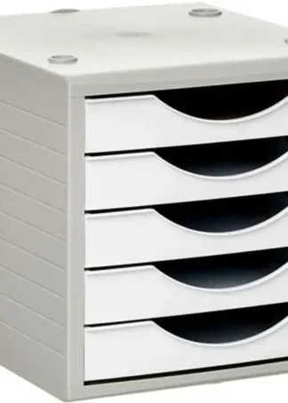 MODULO 5 CAJONES BLANCO/GRIS 32,3X23,4X3,8CM