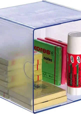 ORGANIZADOR SOBREMESA HUECO CRISTAL TRANSPARENTE AZUL