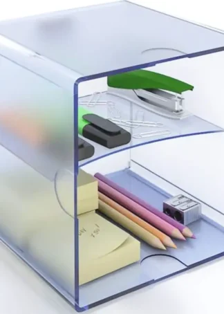 ORGANIZADOR CON DOS SEPARADORES TRASLUCIDO AZUL