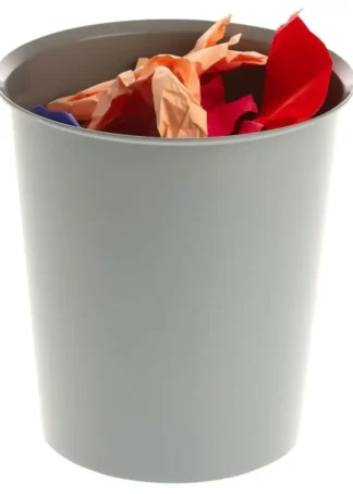 PAPELERA PLASTICO COLOR GRIS 18L