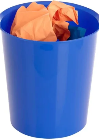 PAPELERA PLASTICO COLOR AZUL 18L